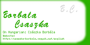 borbala csaszka business card