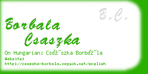 borbala csaszka business card